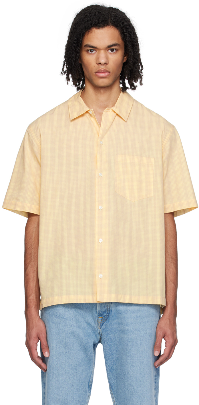 Shop Samsã¸e Samsã¸e Yellow Saayo P Shirt In Moonstone Ch.
