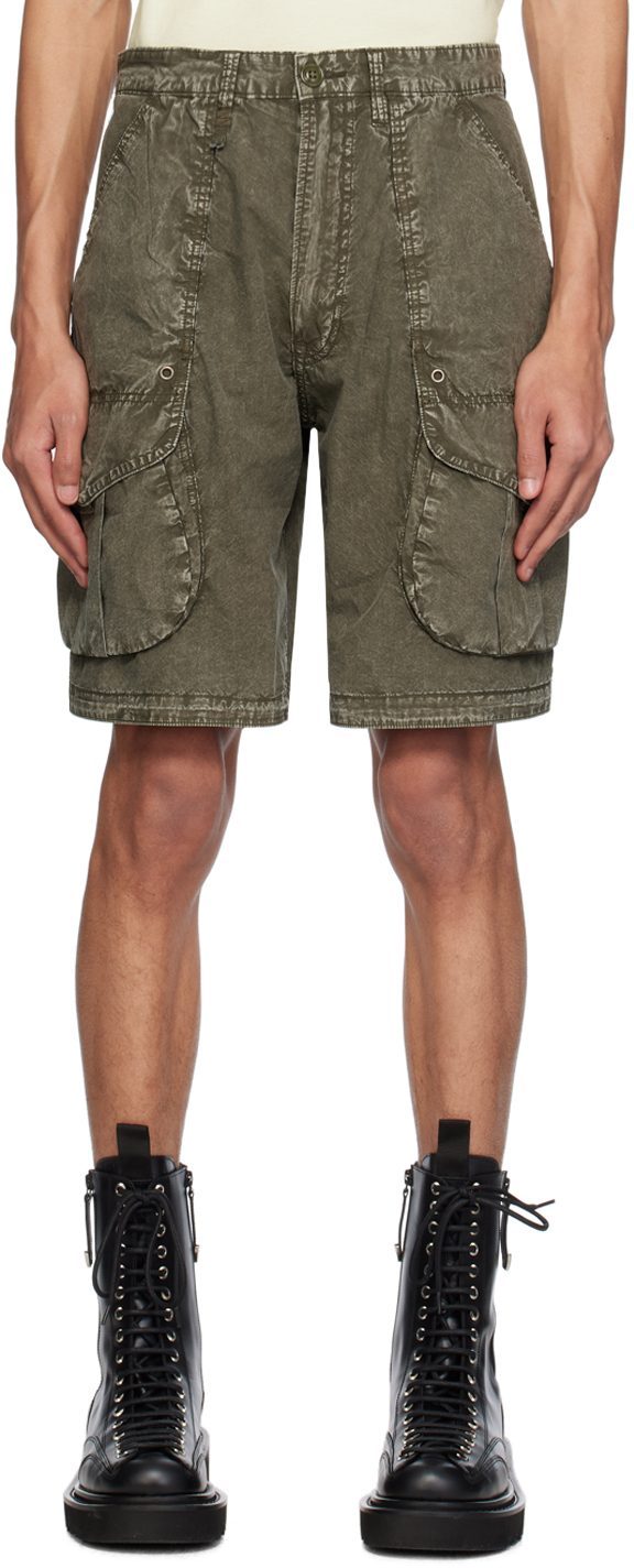 Shop R13 Khaki Pocket Shorts In Gd Olive