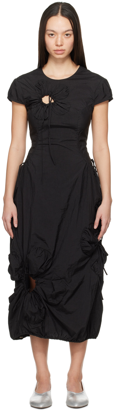 Black Flower Maxi Dress