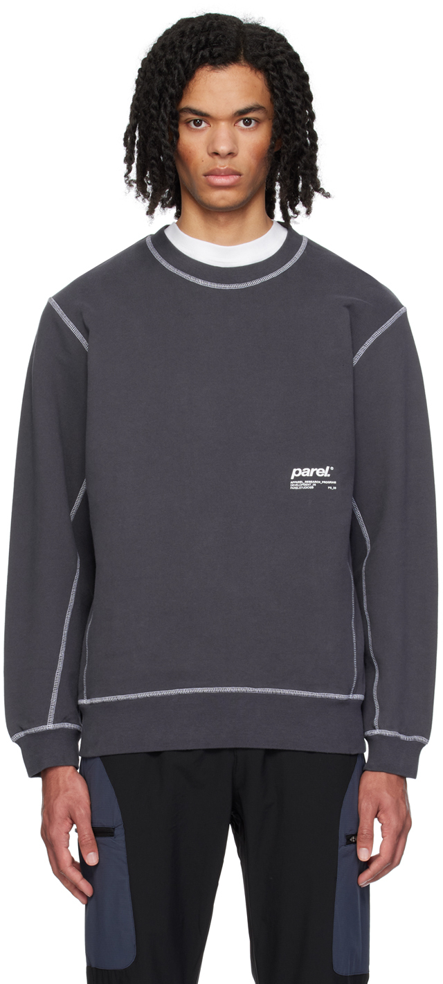 Shop Parel Studios Gray Contrast Sweatshirt In Graphite