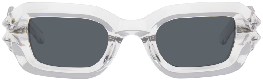 Shop A Better Feeling Transparent Bolu Sunglasses In Clear + Black