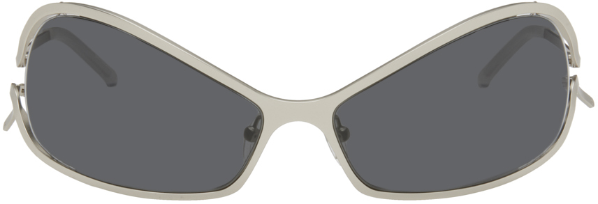 Shop A Better Feeling Silver Numa Sunglasses In Steel + Black