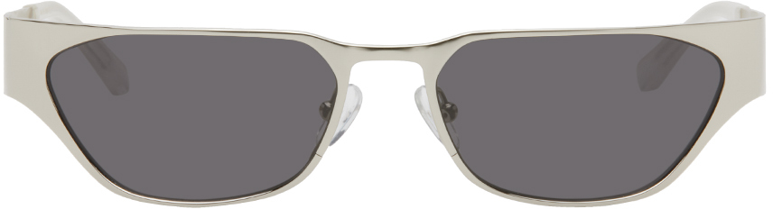 Shop A Better Feeling Silver Echino Sunglasses In Steel