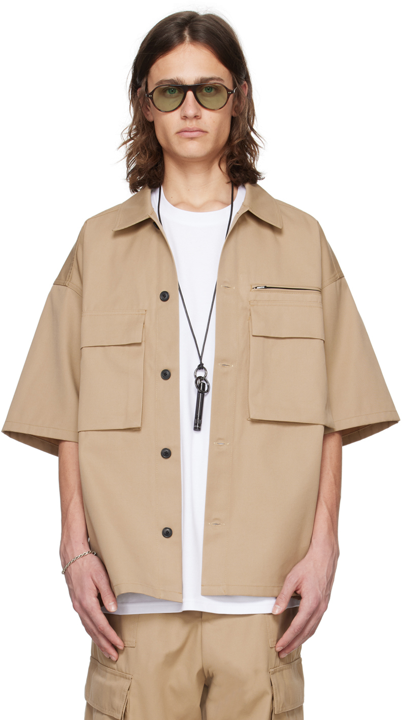 Lownn: Beige Flap Pocket Shirt | SSENSE