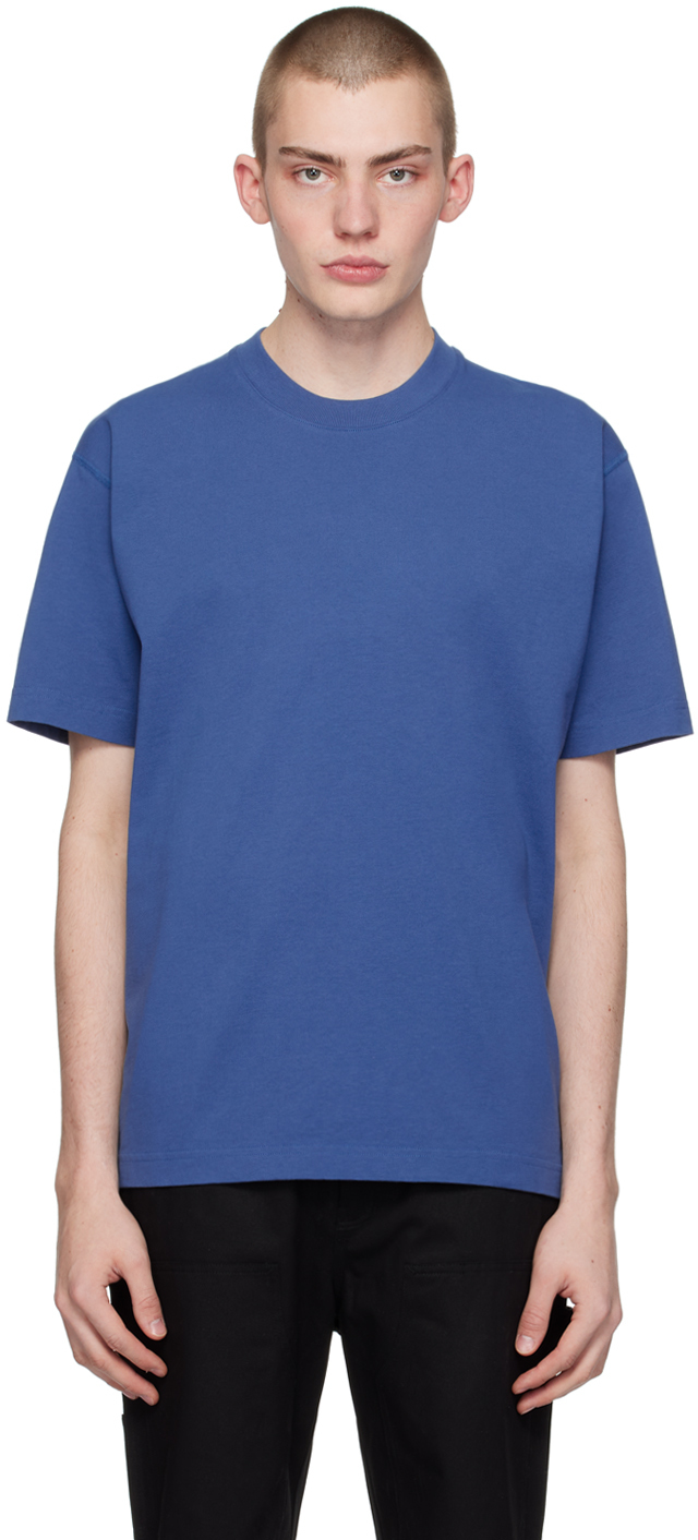 Shop Reigning Champ Blue Patch T-shirt In 432 Lapis