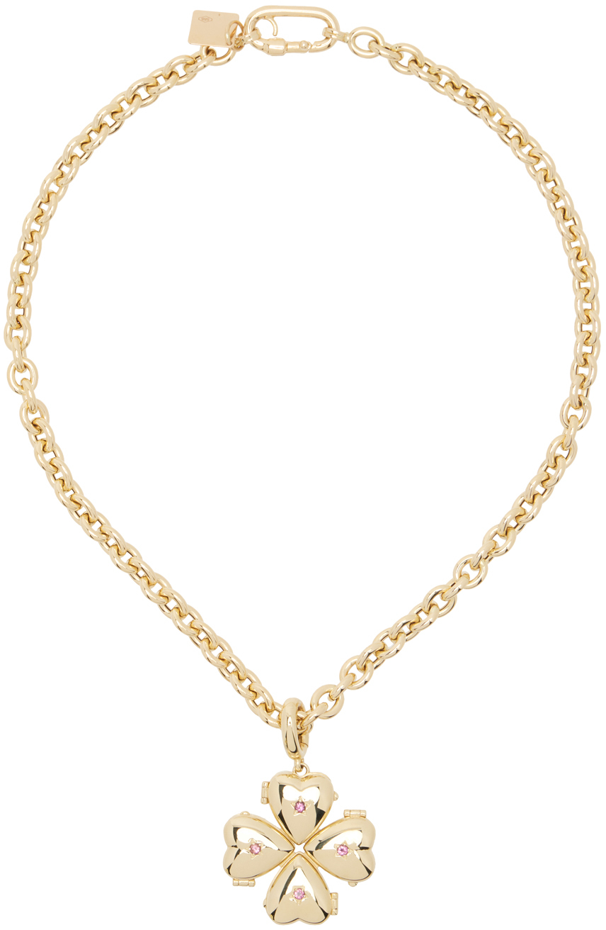 Lauren Rubinski Gold Paulette Small Clover Necklace