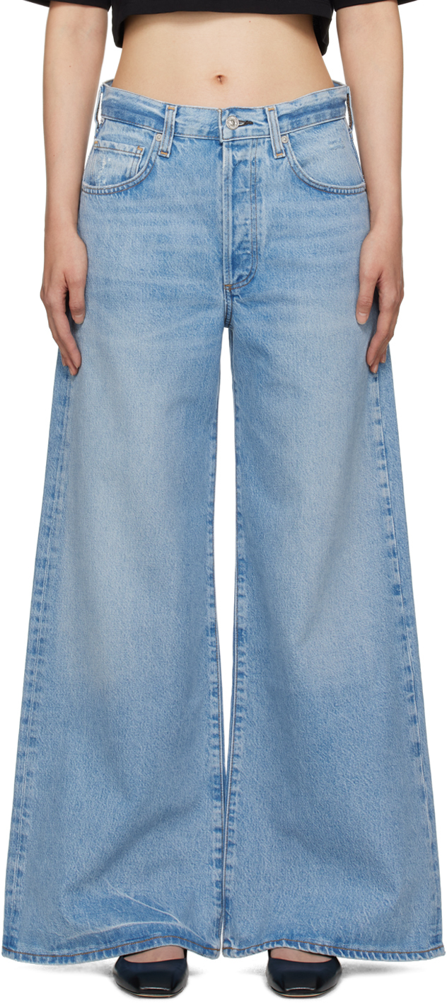 Citizens Of Humanity Blue Beverly Jeans In Carousel (lt Indigo)