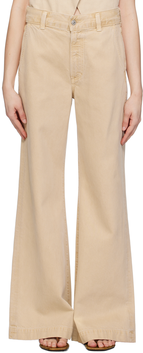 Buy Citizens Of Humanity Beverly Slouch Leather Trousers Pants - Beige At  29% Off