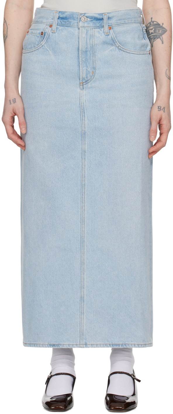 Blue Verona Denim Maxi Skirt