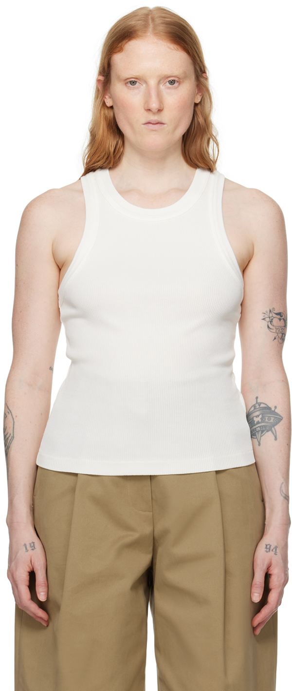 Shop Citizens Of Humanity White Isabel Tank Top In Pashmina (off White)