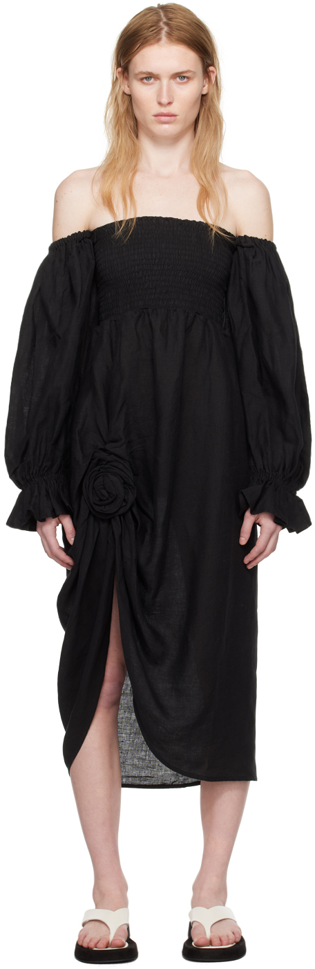 Black Atlanta Midi Dress