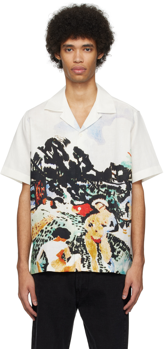 Shop Carne Bollente Off-white Swimming Sinning Shirt In Allover