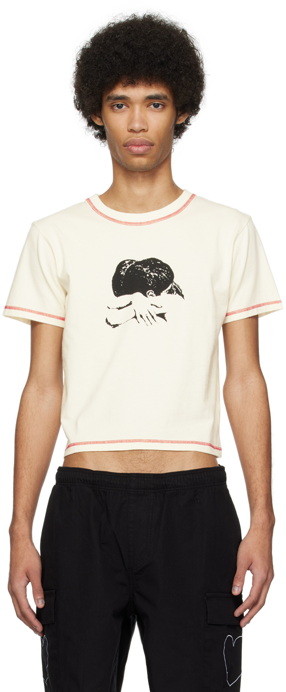 Shop Carne Bollente Off-white 'the Cuddle' T-shirt In Cream
