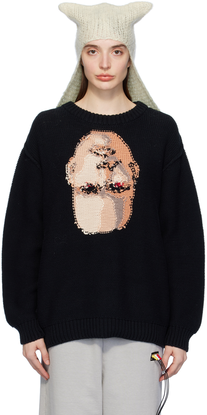 Shop Doublet Black Intarsia Sweater