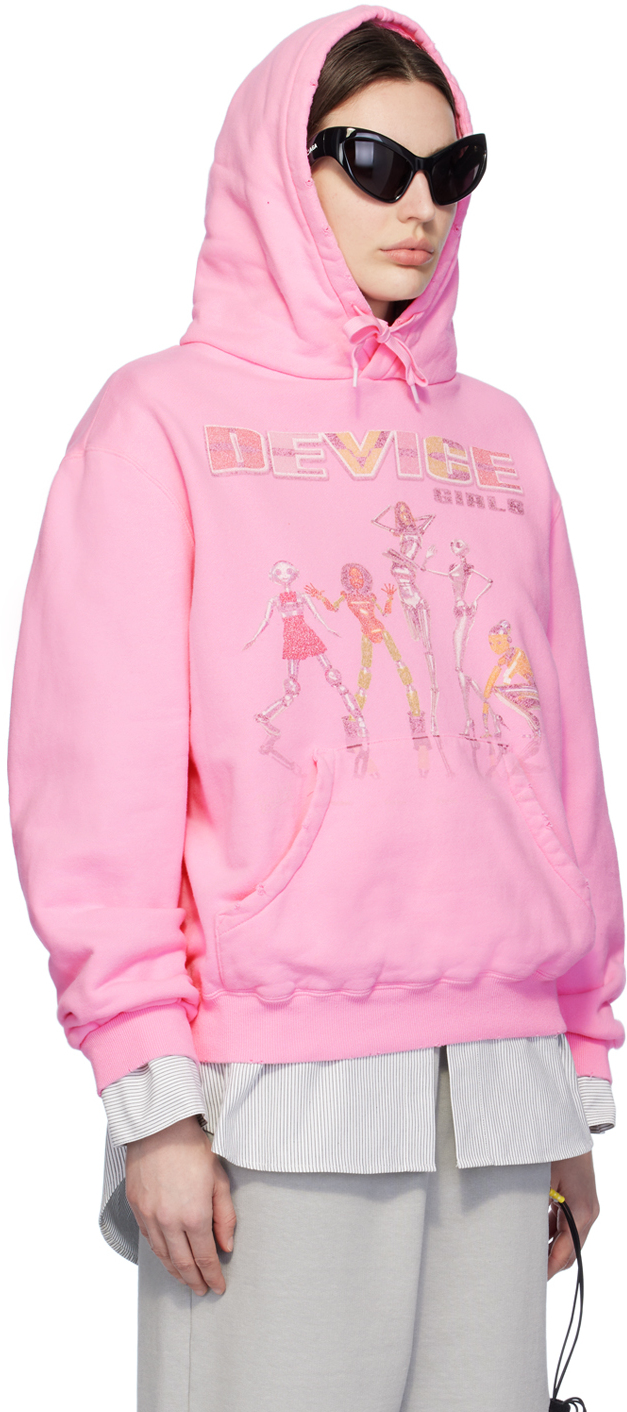 Doublet Pink Pz Today Edition Device Girls Hoodie In Pink