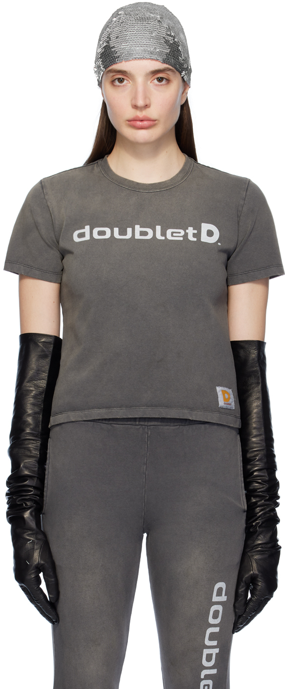Shop Doublet Black Printed T-shirt
