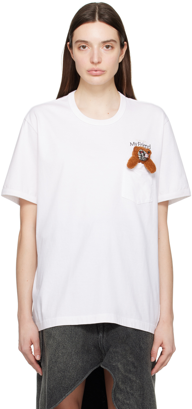 Shop Doublet White 'with My Friend' T-shirt