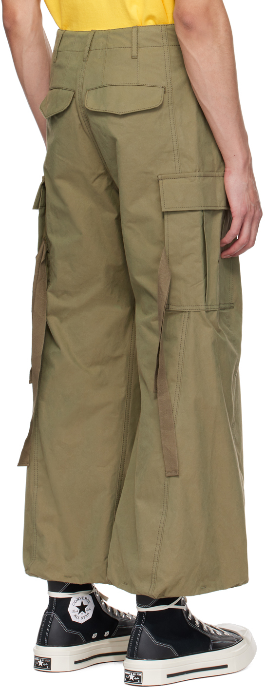 DOUBLET KHAKI ROBOT LEGS CARGO PANTS 