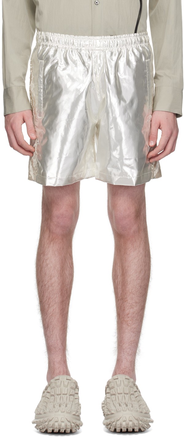 Silver Embroidered Shorts