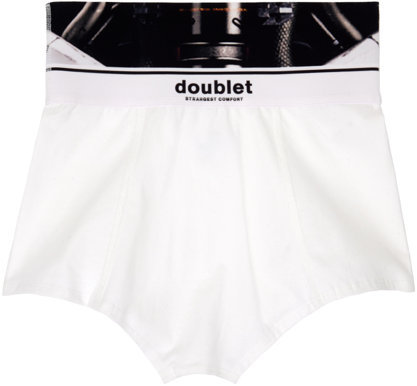 Shop Doublet White Printed Boxers In Robot/wht