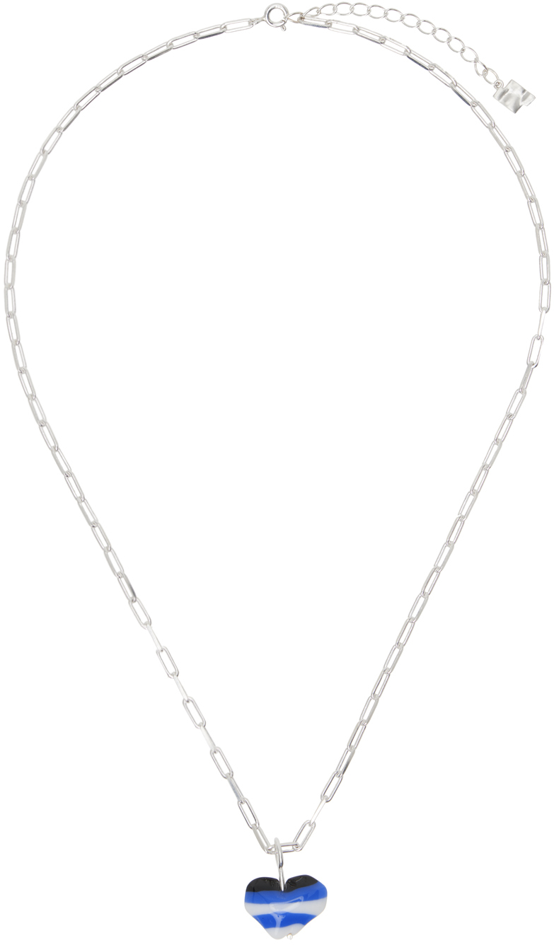 Ader Error Silver Rapil Necklace In White