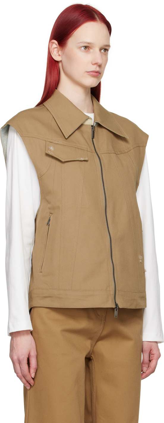 Ader Error Beige Poel Reversible Vest In Beige