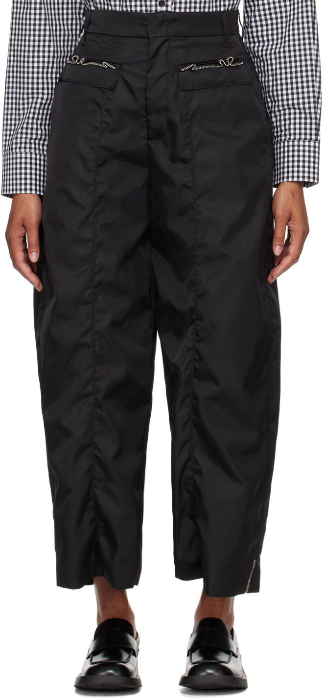 Shop Ader Error Black Elva Trousers In Noir
