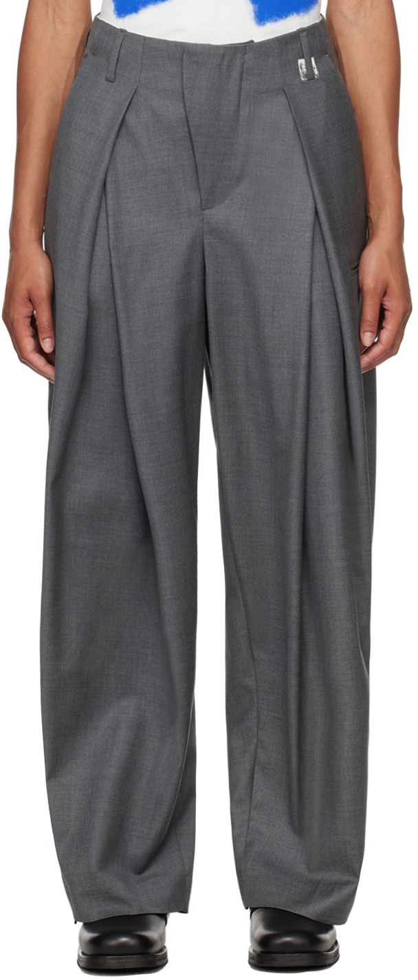 Shop Ader Error Gray Vassi Trousers