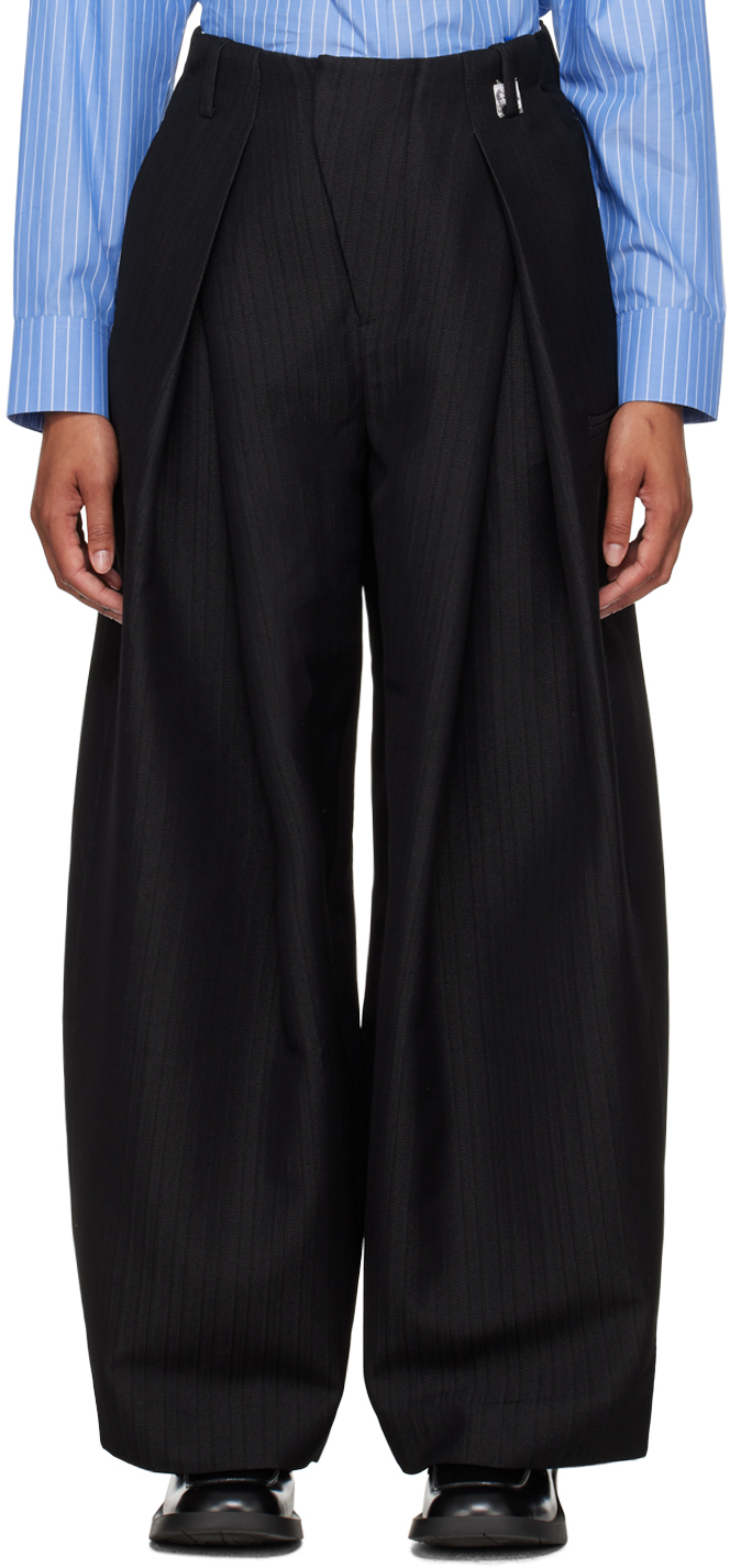 Shop Ader Error Black Vassi Trousers In Noir