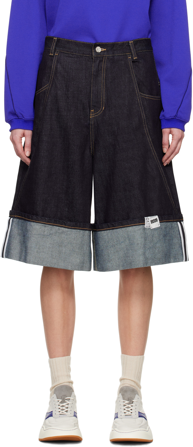 Indigo Contrast Denim Shorts