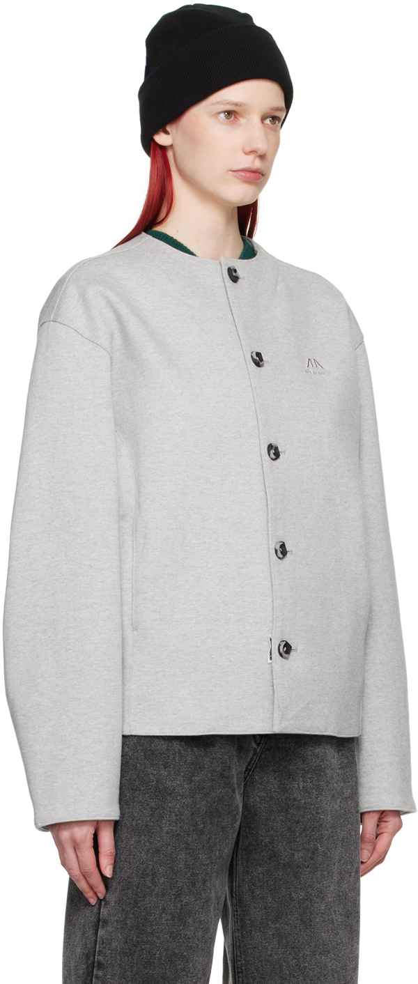 Ader Error Gray Polyd Cardigan In Gray