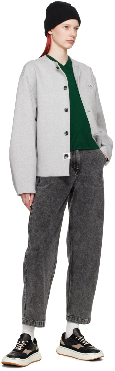 Ader Error Gray Polyd Cardigan In Gray