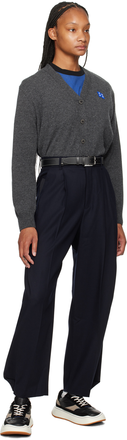 Ader Error Gray Trs Tag Cardigan In Charcoal