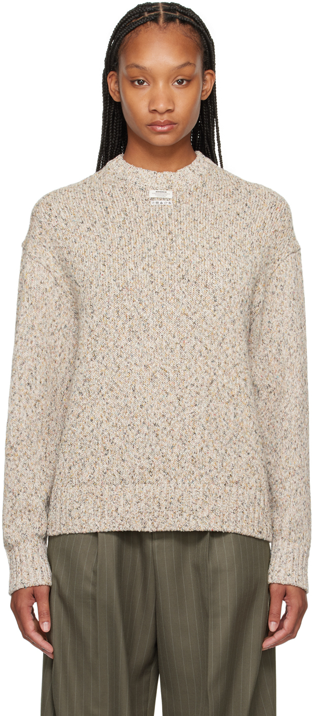 Shop Ader Error Beige Patch Sweater In Oatmeal