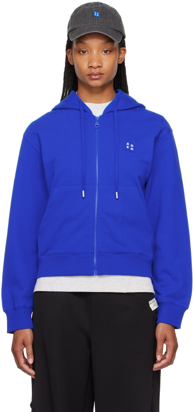 Shop Ader Error Blue Significant Patch Hoodie In Z-blue