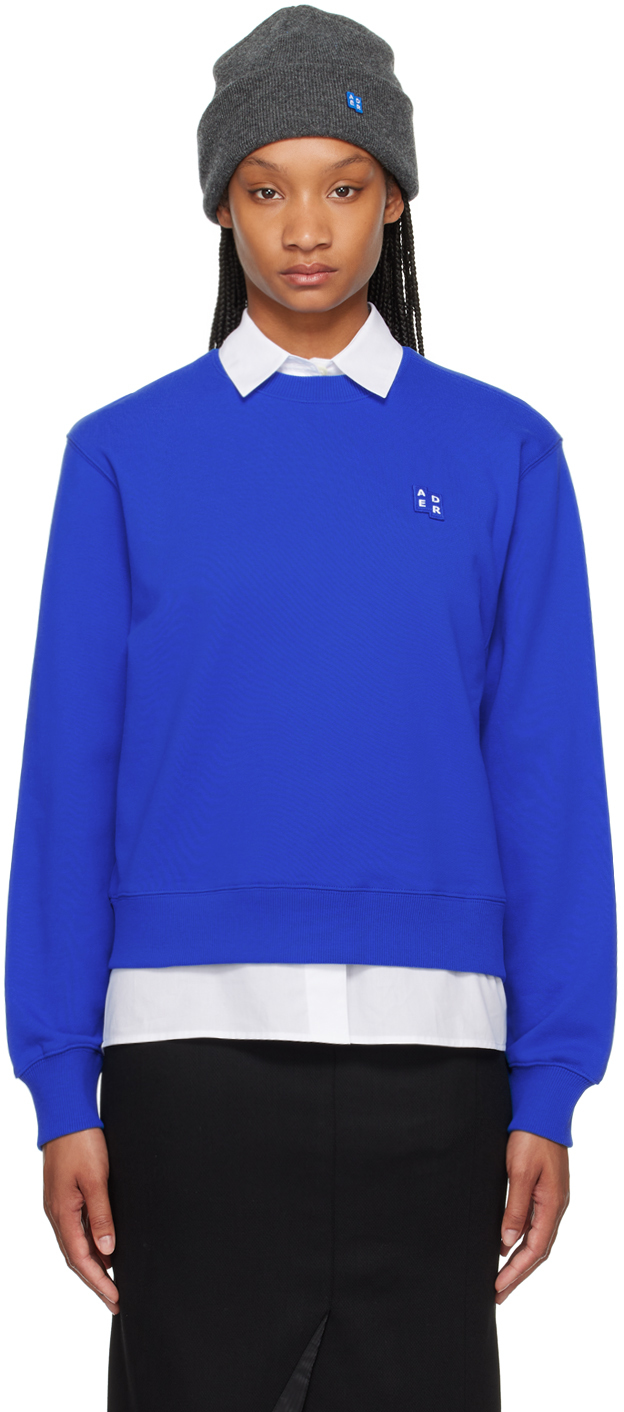 Shop Ader Error Blue Significant Crewneck Sweatshirt In Z-blue