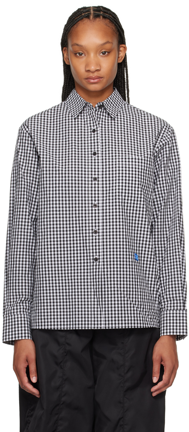 Shop Ader Error Black & White Significant Patch Shirt In Noir