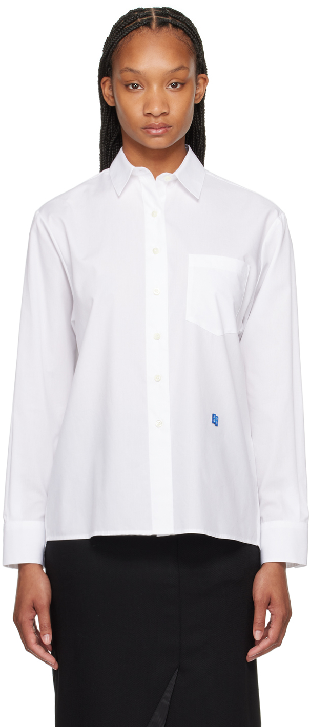 White Significant Patch Shirt