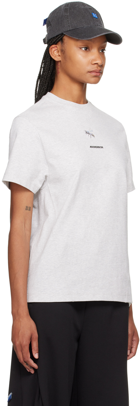 Ader Error Gray Bee T-shirt In Gray