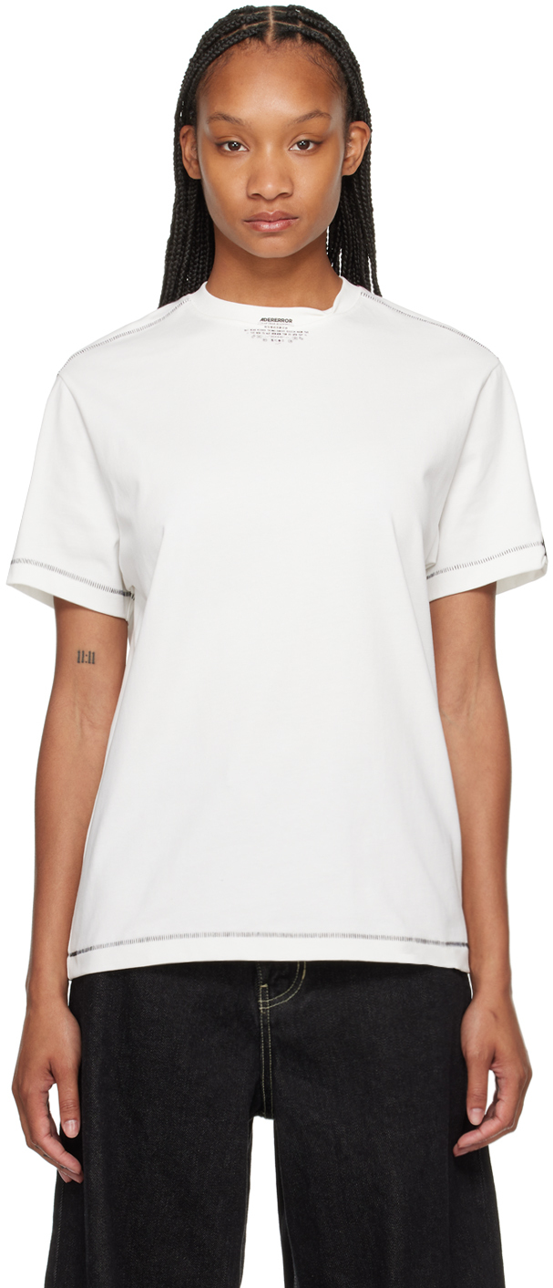 Shop Ader Error White Langle T-shirt In Off White