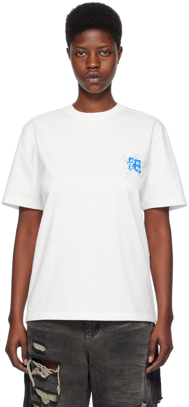 Ader Error White Gemma T-shirt In Off-white