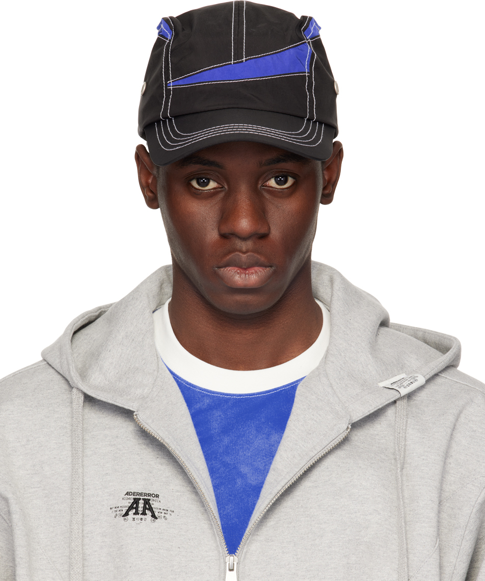 Black & Blue Contrast Stitch Cap By Ader Error On Sale