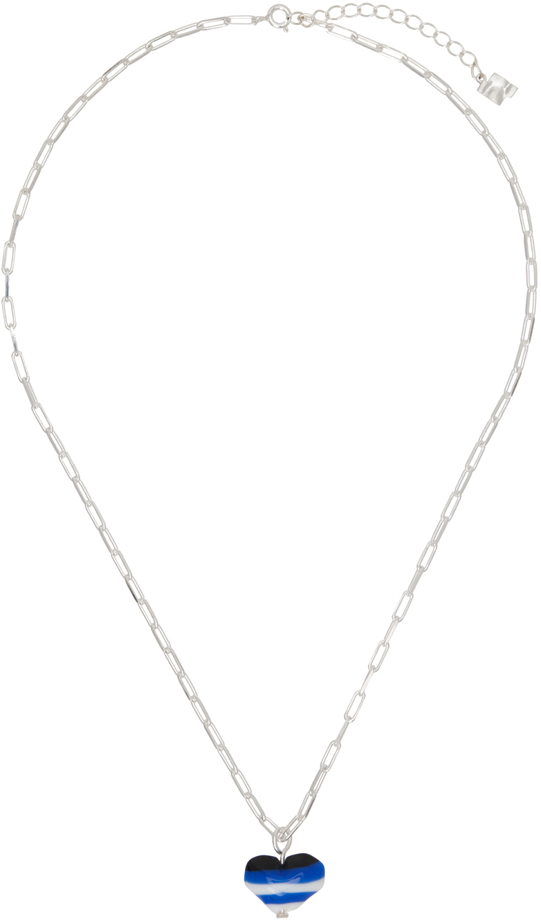 Shop Ader Error Silver Rapil Necklace In Noir