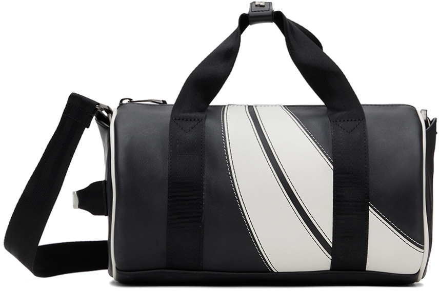 Shop Ader Error Black & White Bashar Bag In Noir