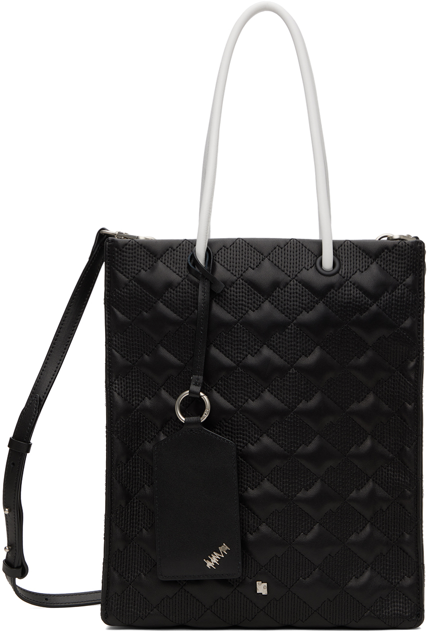 Black Quilted Shopper Tote