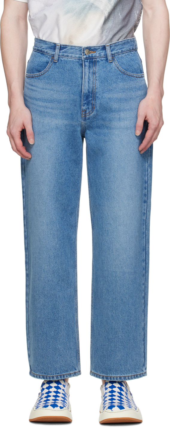 Karmuel Young: Navy Laser Print Jeans