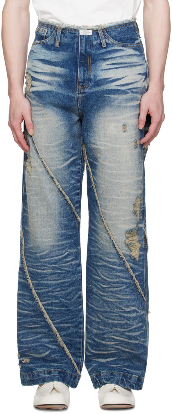 ADER error Blue Paneled Jeans