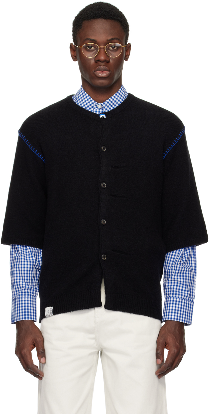 Black Pleated Cardigan by ADER error on Sale