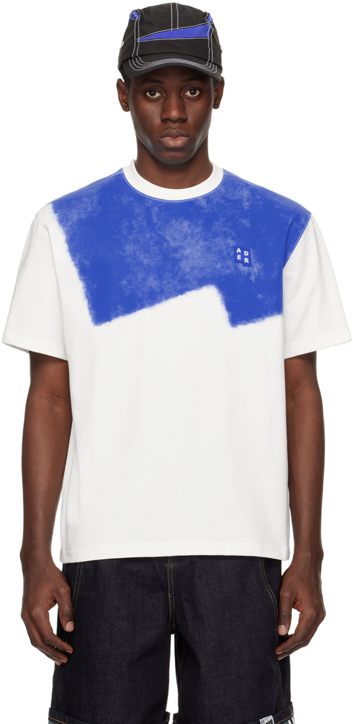 White&BlueSignificantPrintedT-Shirt