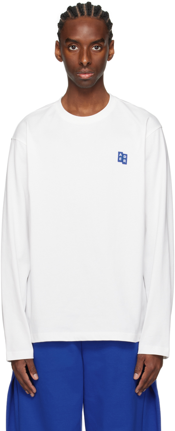 White Significant Patch Long Sleeve T-Shirt